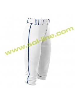 Softball Pipe Plus White Pant With Royal Piping